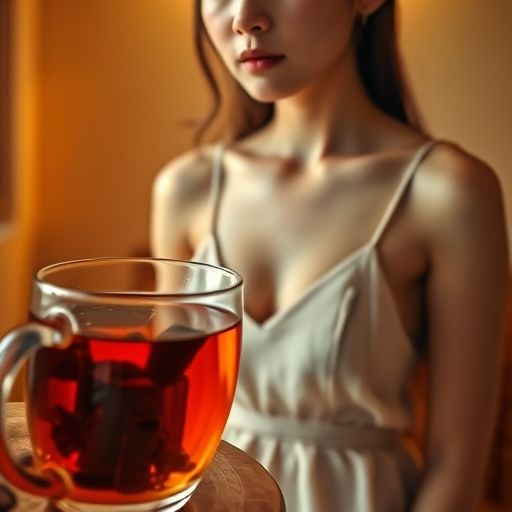 茶汤在杯中散发诱人光泽