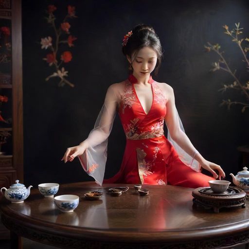茶艺师表演优雅泡茶过程