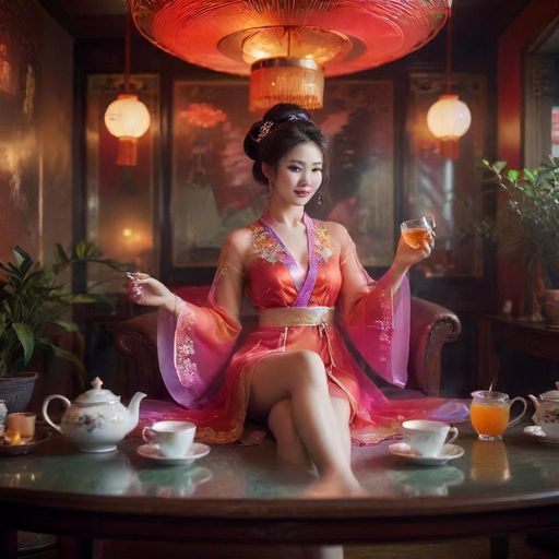 热闹的茶吧派对氛围