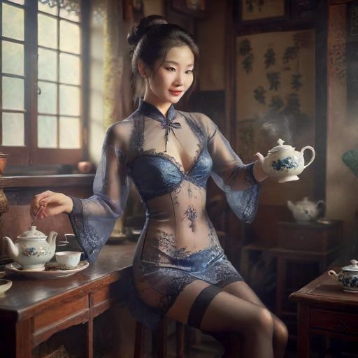 老板泡茶瞬间