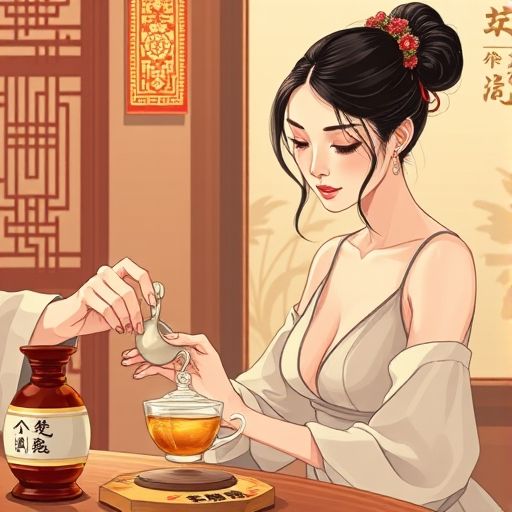 茶艺师优雅泡茶的瞬间，茶汤在杯中流转