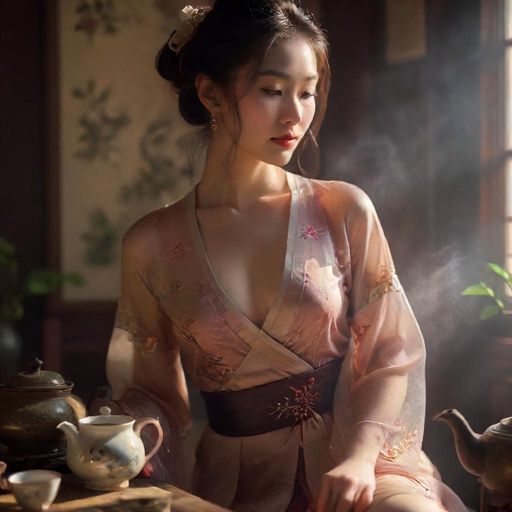 茶艺师优雅的泡茶动作