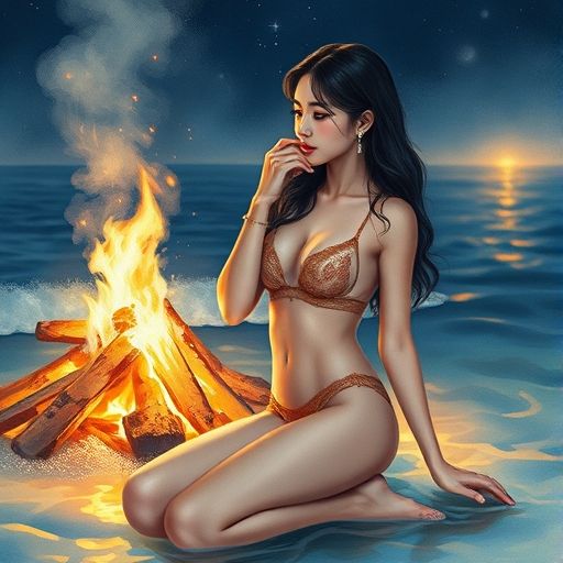 海边派对的浪漫场景