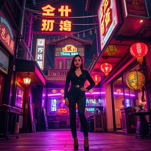 夜晚的茶室外观