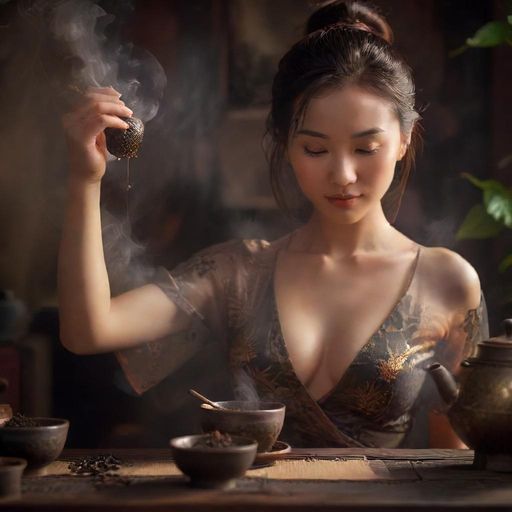普洱茶冲泡，展现茶汤的醇厚色泽