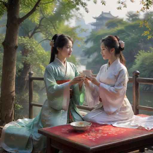 朋友围坐茶桌的温馨画面