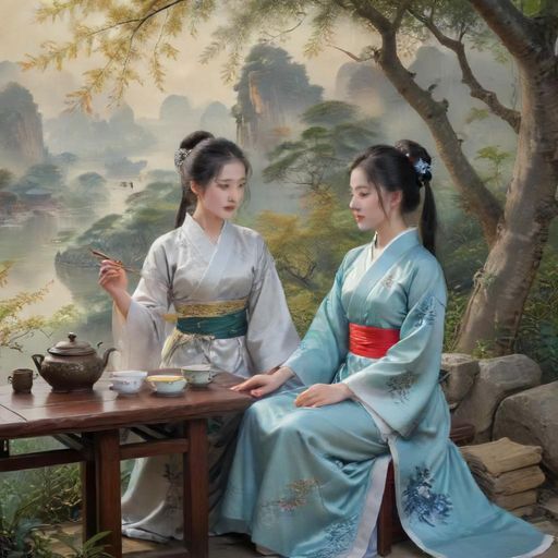 第一次喝茶的茶室场景