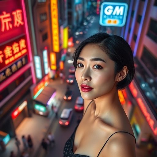 广州QM凤楼夜景街头实拍
