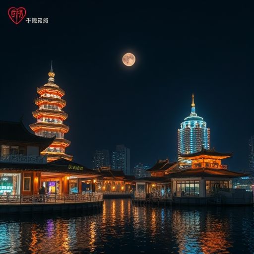 夜间茶肆氛围