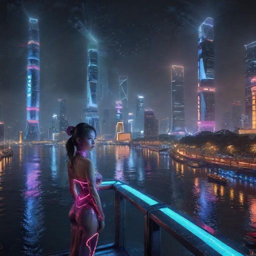 珠江夜景展现广州繁华