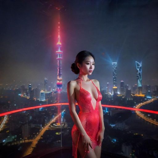 广州夜晚的城市天际线