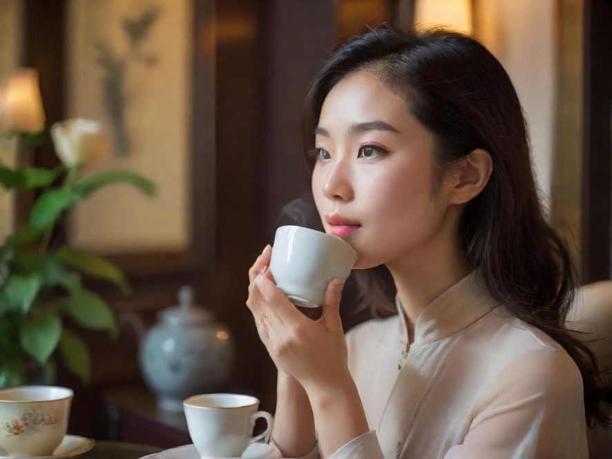 广州新茶嫩茶上课，优雅女子品茗