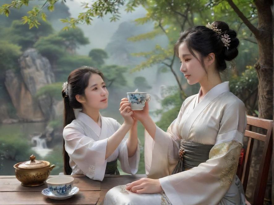 精致的茶具特写