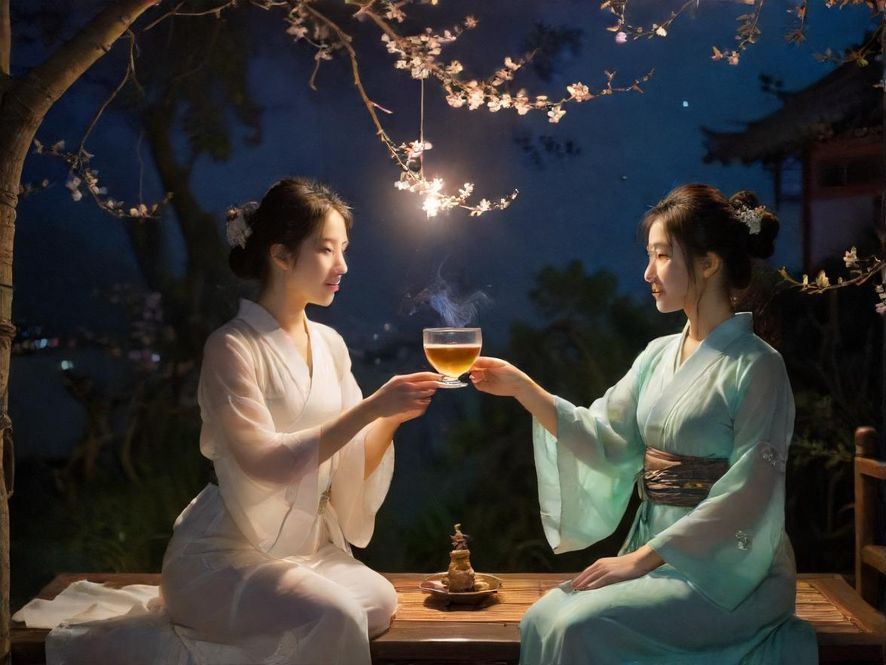 茶艺师在优雅环境中表演茶艺