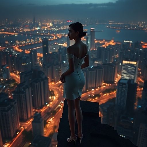 深圳华灯初上的城市夜景