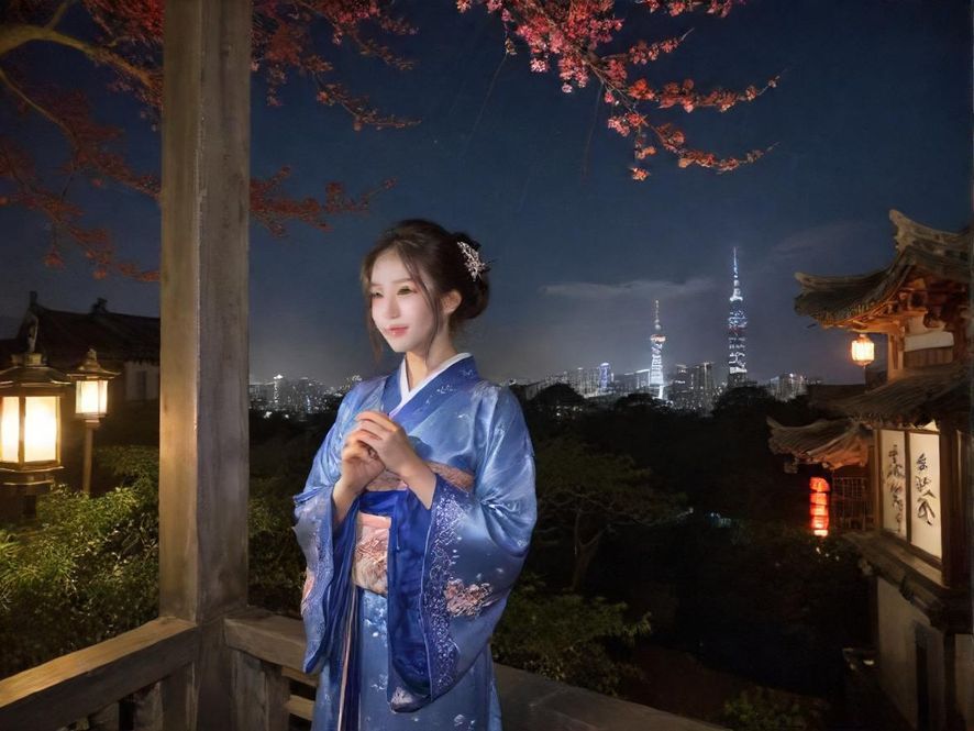 城市夜景下的娱乐场所