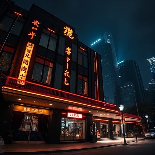 深圳夜场会所夜景外观展示