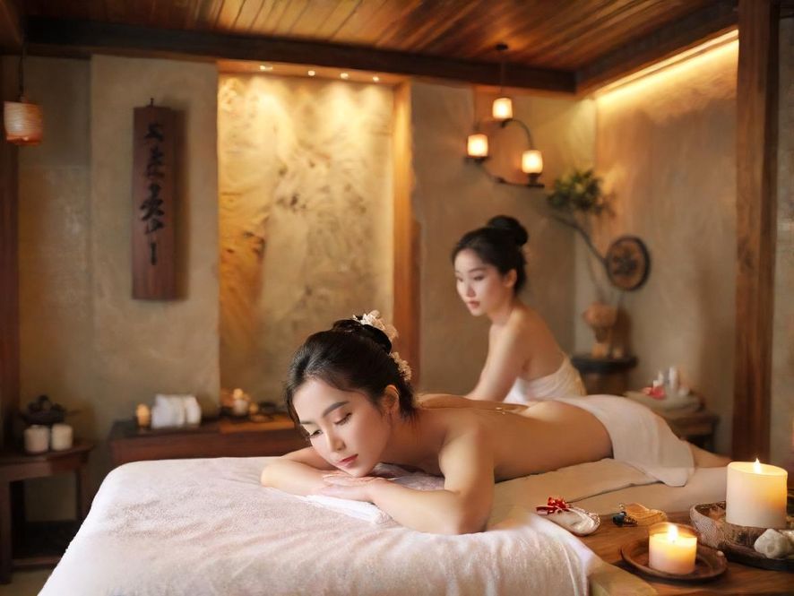 广州高端SPA会所内部，环境奢华舒适，营造出宁静私密的放松氛围。