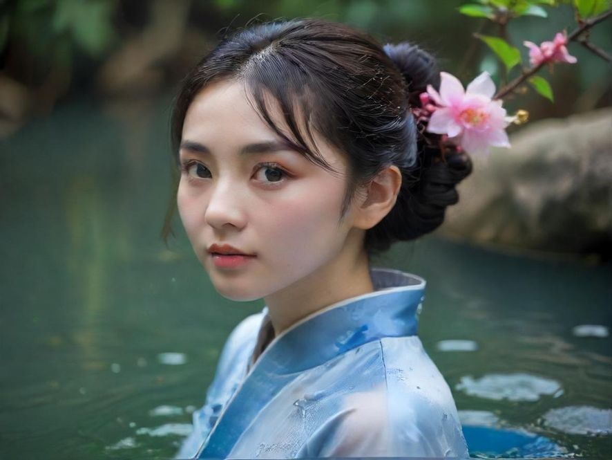广州特色水疗区，水池边有柔和的灯光和绿植点缀，营造出舒适温馨的氛围。