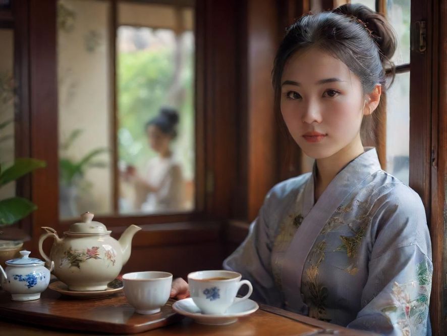 广州一品香QT茶艺师优雅服务场景