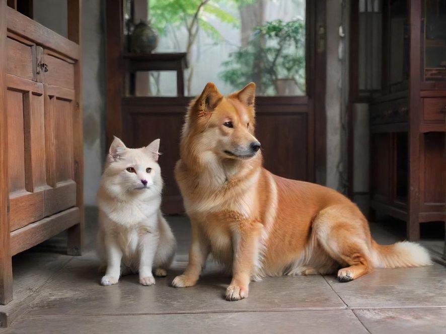 广东蒲犬马之家庭院绿植环绕场景
