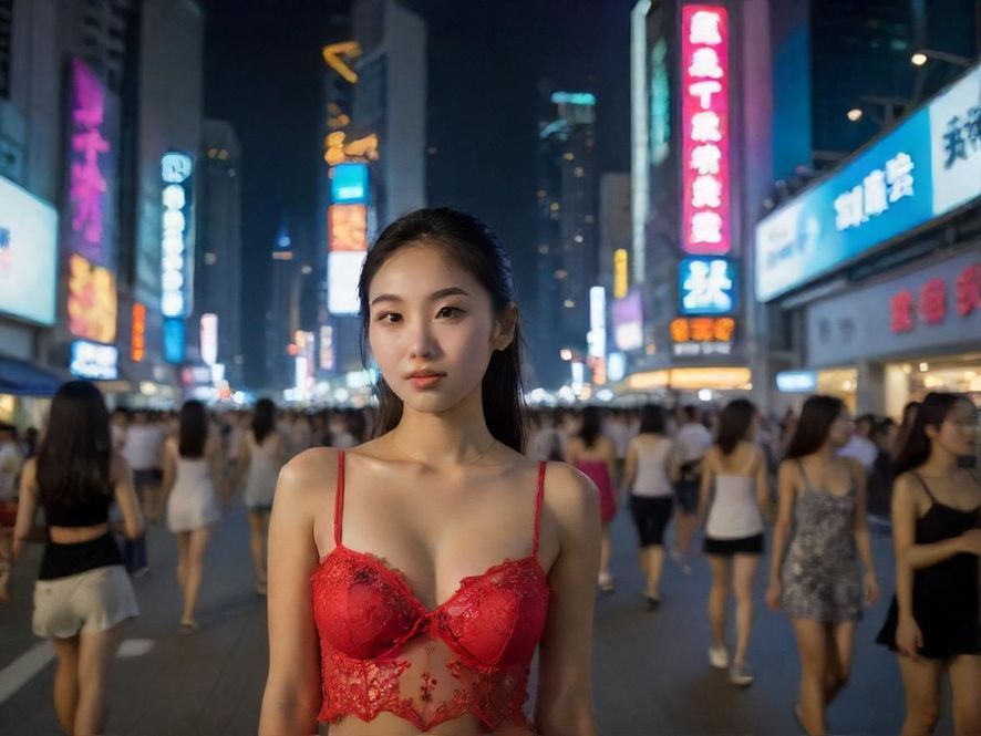 深圳夜生活娱乐街头一景