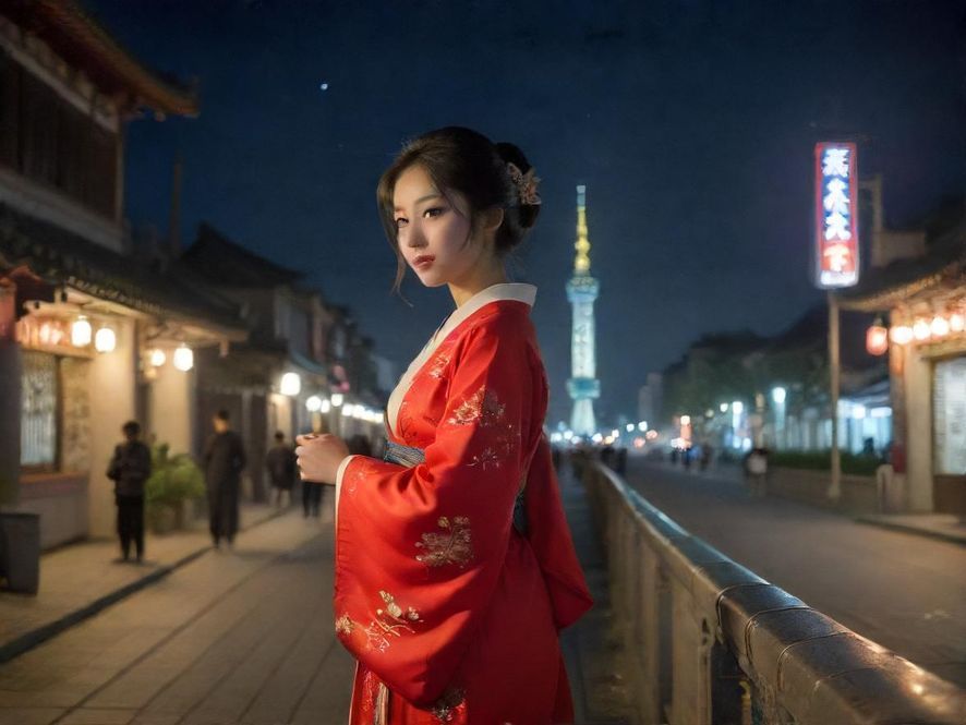 北京昌平夜景，灯火阑珊，充满活力