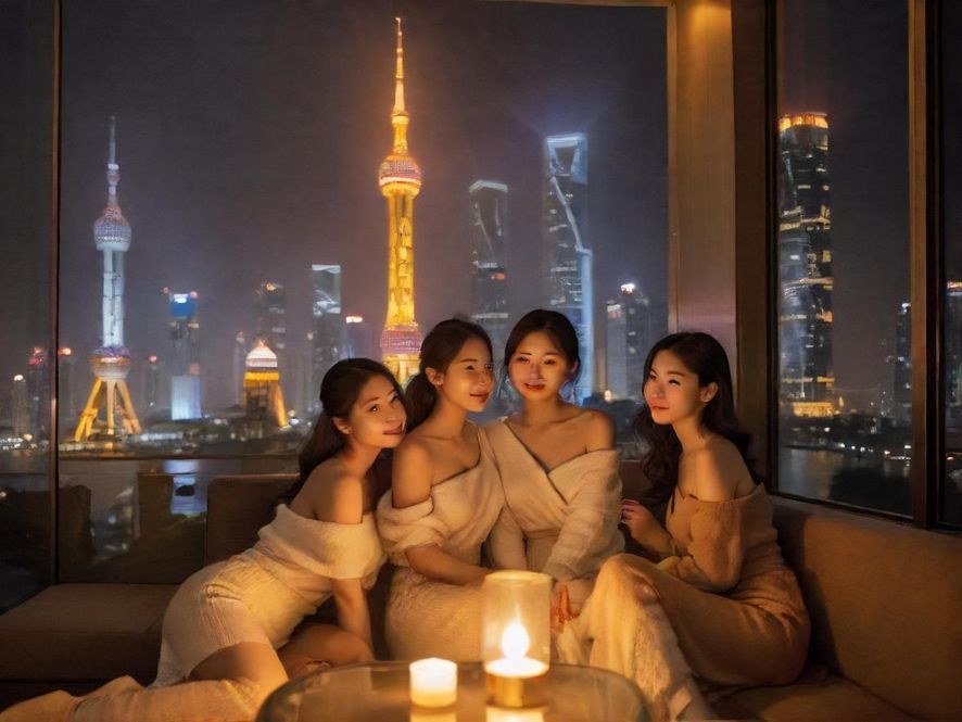 广州浦典喝茶夜景氛围图