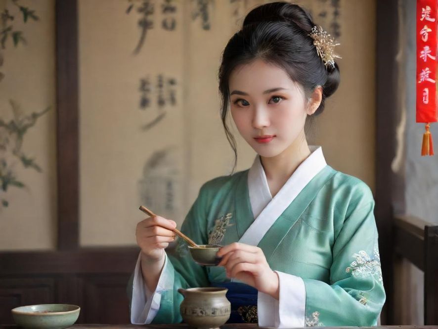 深圳龙华一位专业的茶艺师正在进行茶艺表演，眼神专注，手法娴熟。