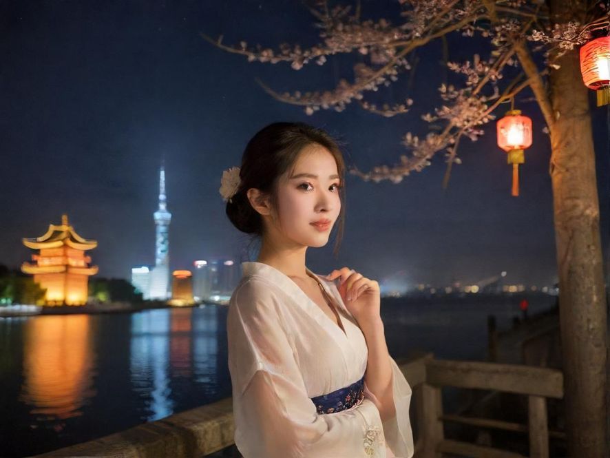 广州一家休闲会所的夜间入口