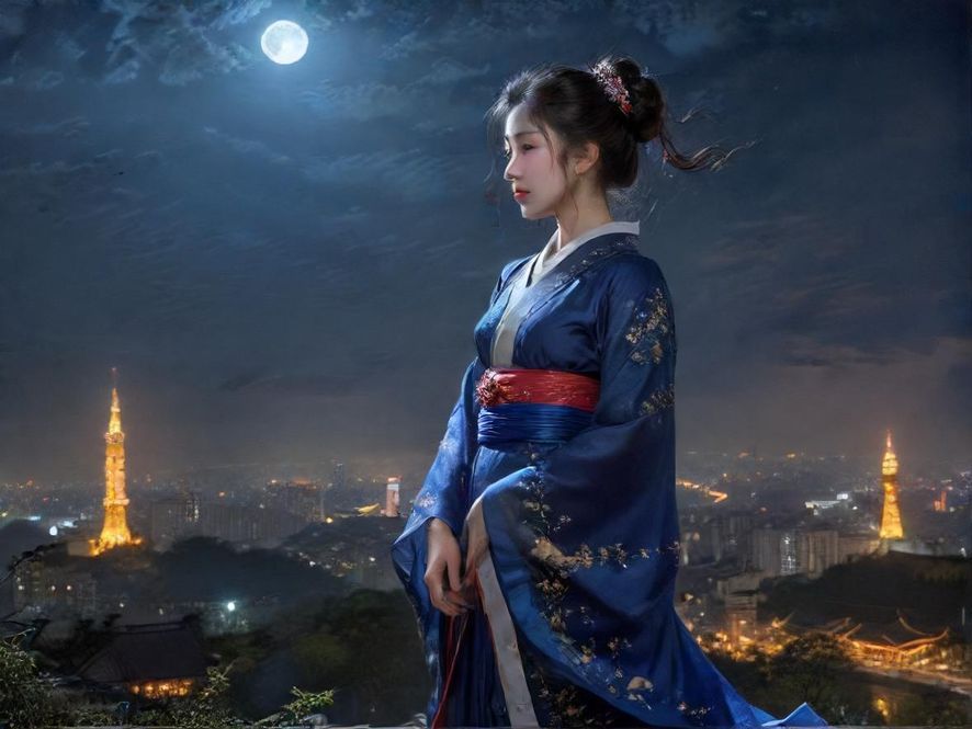 广州夜景下的休闲场所一瞥