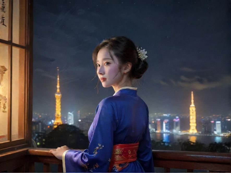 广州某休闲会所入口的夜景照片，灯光璀璨