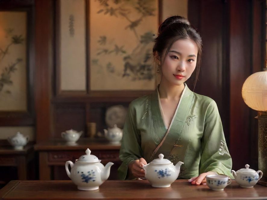 深圳喝茶会所茶艺师优雅表演