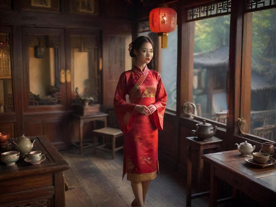 广州隐藏茶社一角，温馨古风氛围