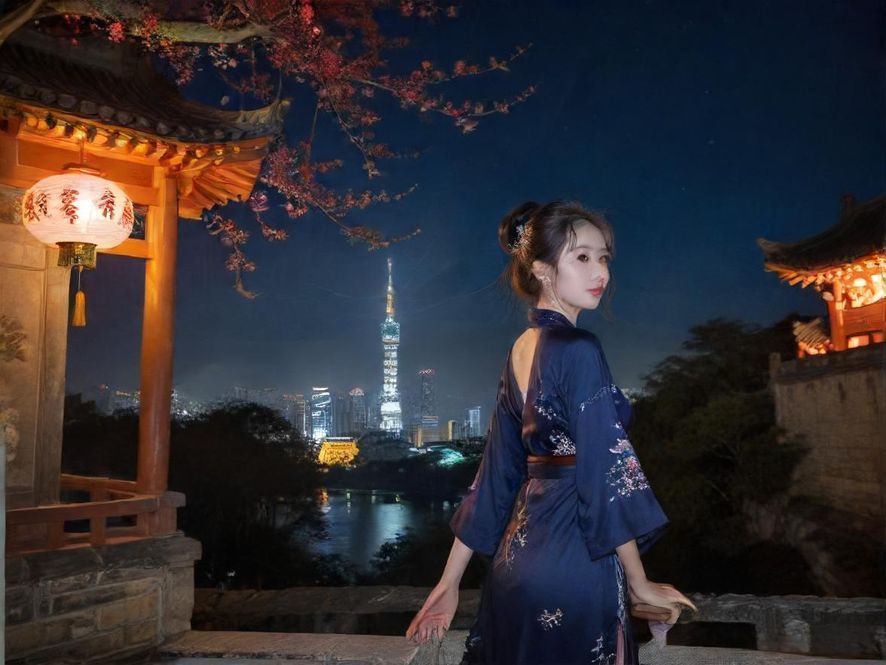 东莞夜景下的信息流