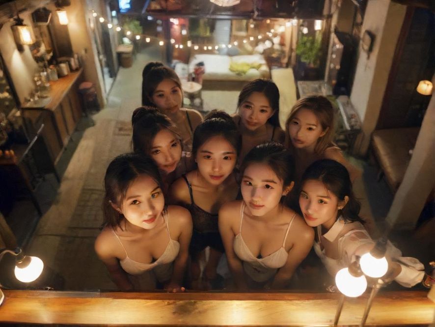 都市夜生活酒吧街一角，灯光温暖，充满生活气息