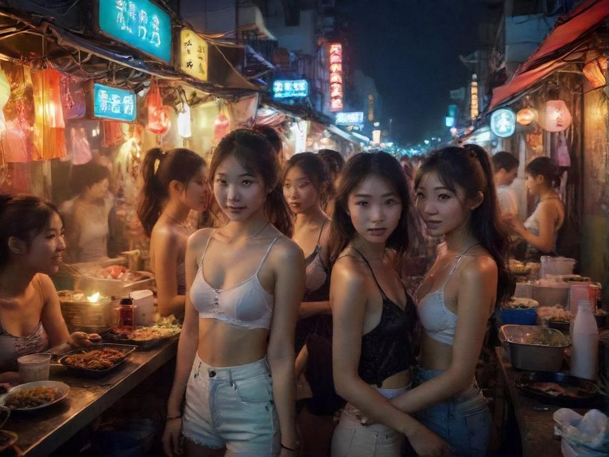 番禺凤楼周边热闹街景实拍