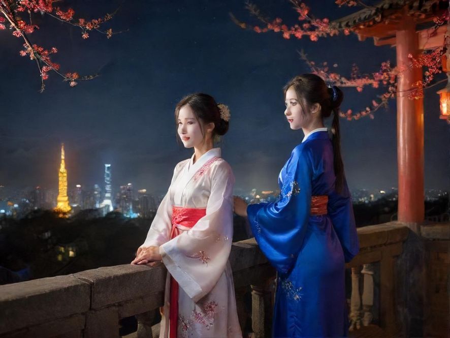 广州夜色下的休闲会所外景