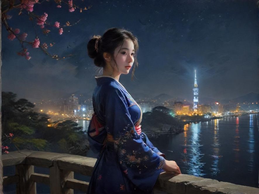 上海璀璨夜景下的高楼公寓