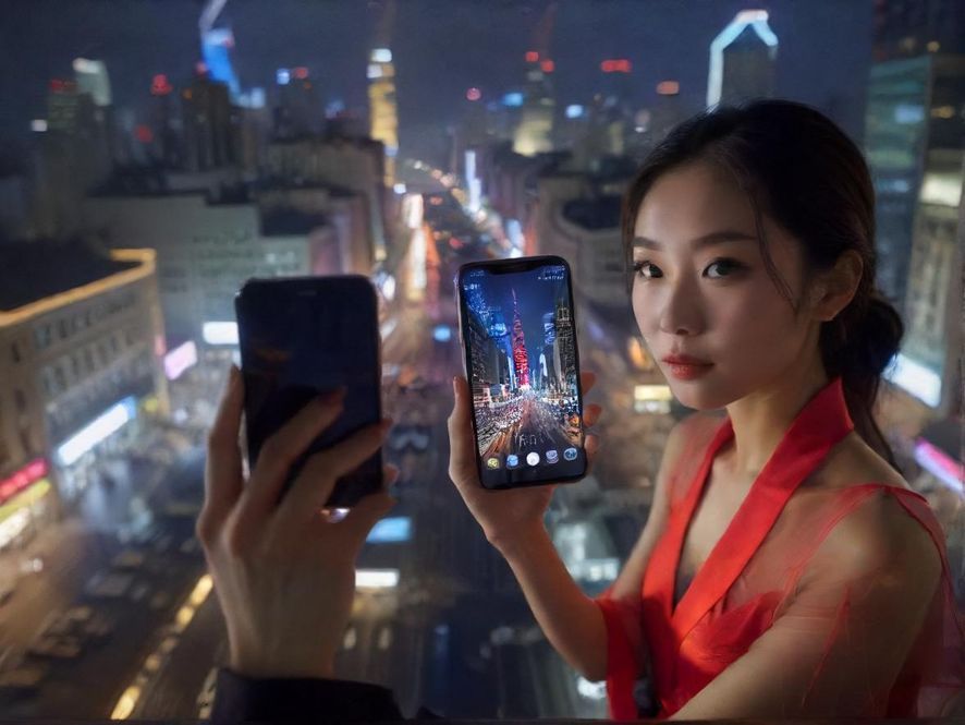 探索城市夜生活的手机界面