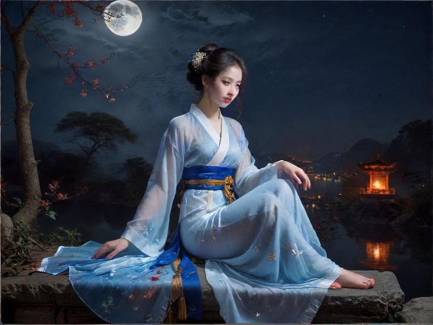 广州夜色繁华街道