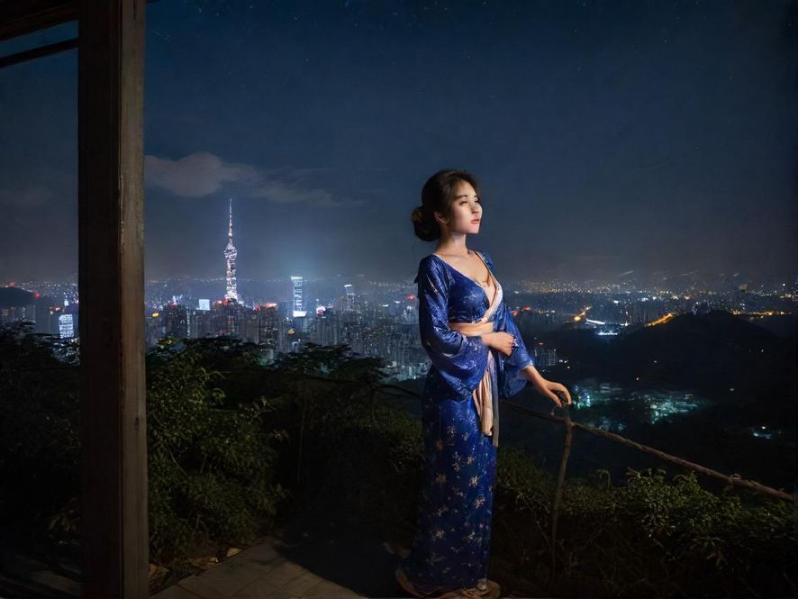 福永夜场娱乐场所夜景外观