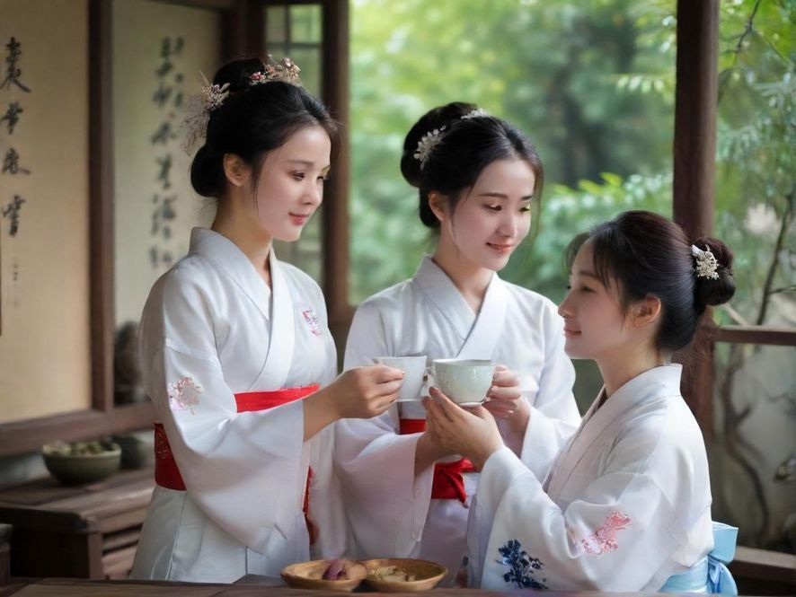一杯热茶冒着袅袅热气，背景是模糊处理过的私密房间环境，营造放松氛围。