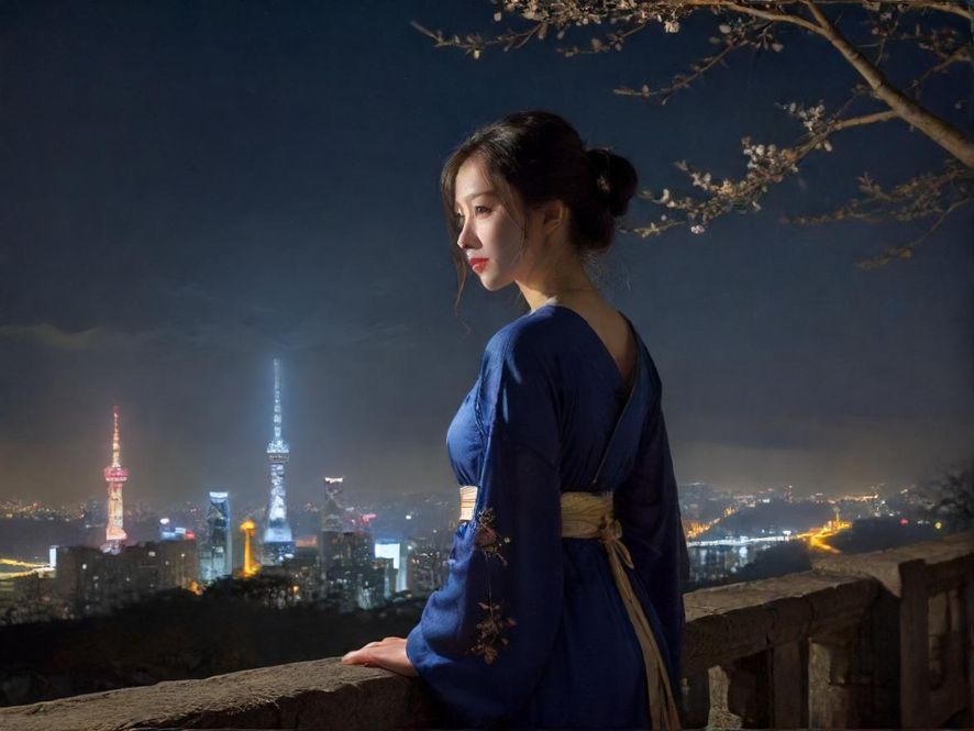 广州老城区巷弄的夜景
