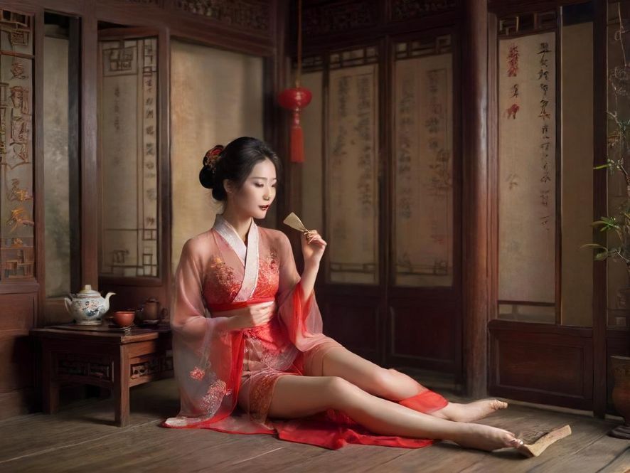 广州高端茶社的茶艺表演场景