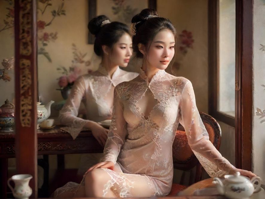 一间布置温馨、光线柔和的私密茶室，暗示工作室环境
