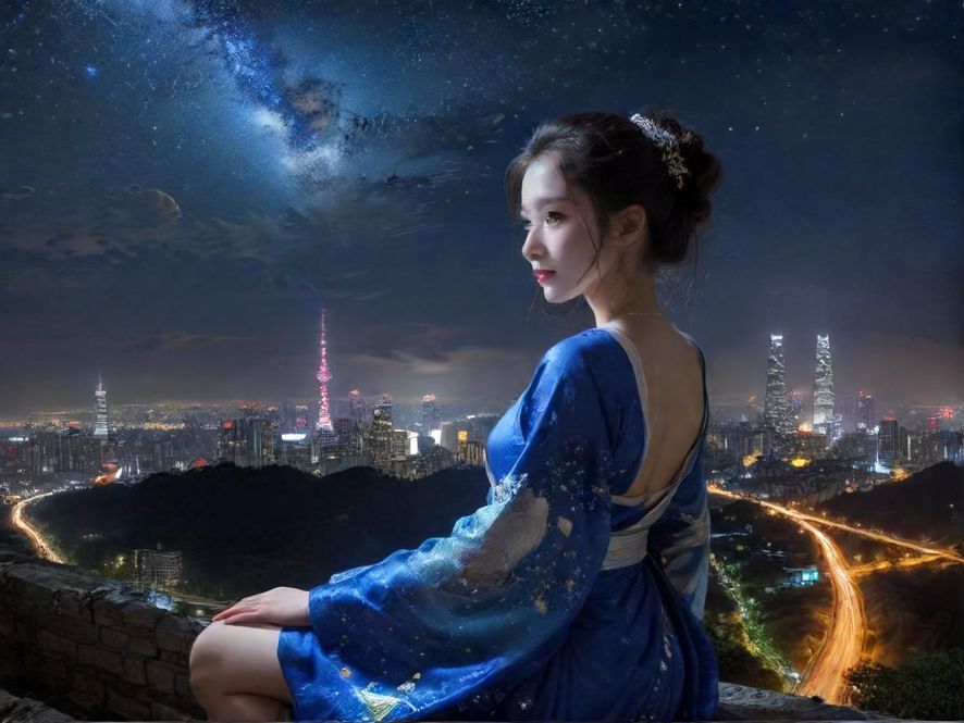 深圳夜场街头夜景风光