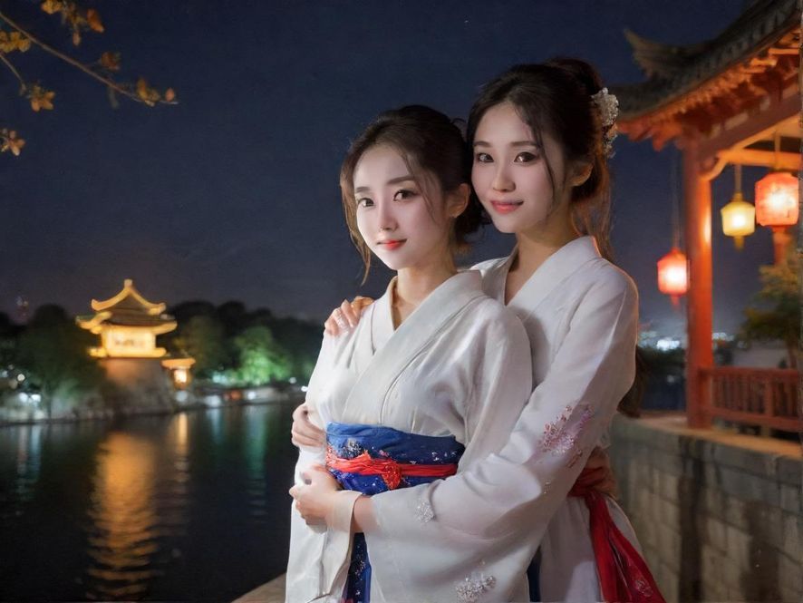 繁华都市的夜景，高楼林立，灯光璀璨