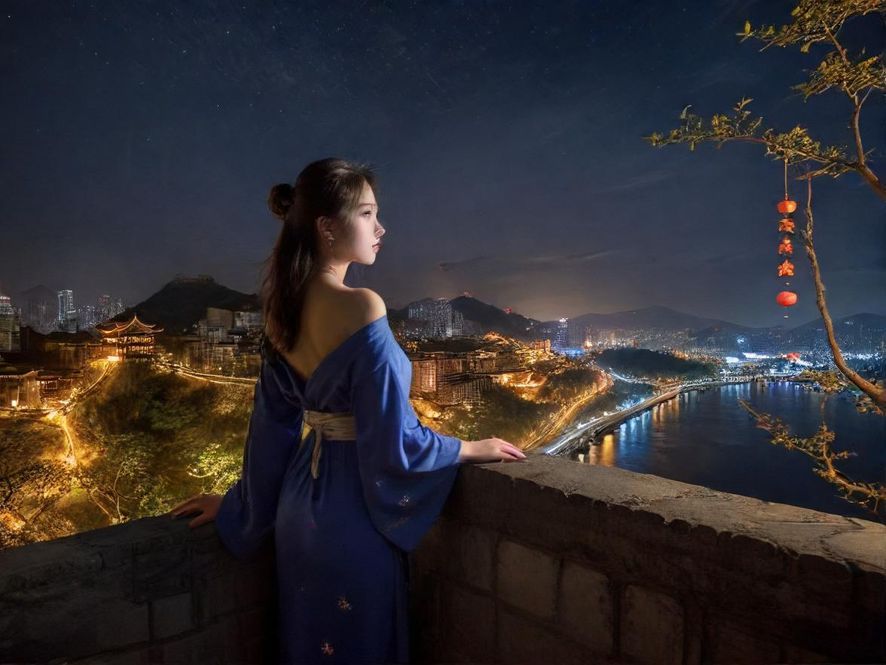 夜景背景下的高端桑拿会所外观