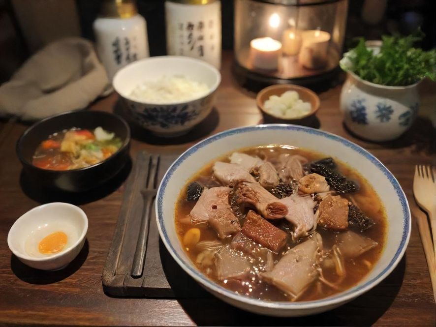 深圳深夜美食街上人们品尝着各式小吃